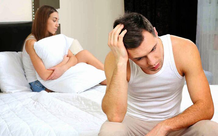 Gebrek aan seksueel verlangen bij een man is een indirect teken van prostatitis